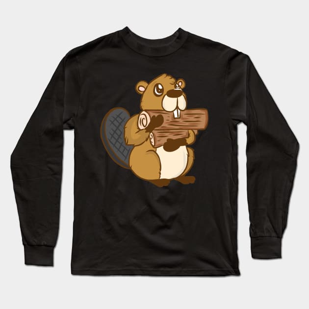 Beaver forest rodents for children animal welfare animal hunters Long Sleeve T-Shirt by KK-Royal